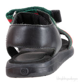 Black Strappy Web Kids Sandals