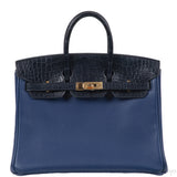 Hermes Birkin 25 Touch Blue Marine Matte Alligator and Blue Sapphire Taurillon Novillo GHW