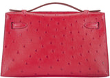Kelly Pochette Rouge Vif Ostrich