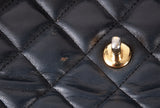 Black Quilted Vintage Jumbo Flap Bag GHW