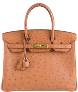 Birkin 30 Ostrich Cognac GHW