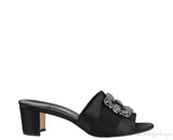 Martamod Black Satin Mules