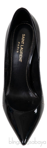 Opyum Black Patent Logo Pump