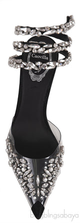 Pointed Toe PVC Swirl Sandals