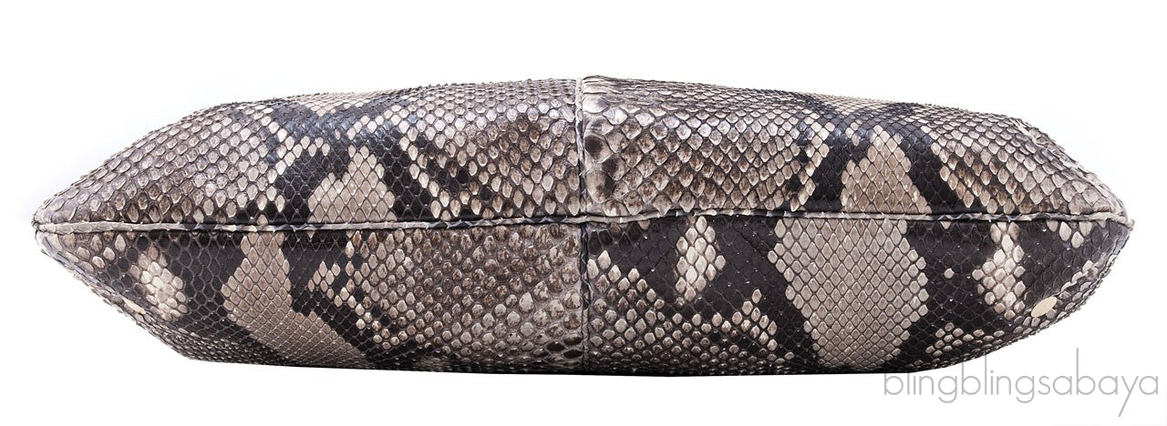 Natural Python Shoulder Tote