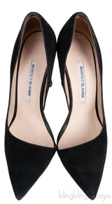 Black Suede Pointed Toe Heels