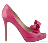 Bow Pink Patent Pump