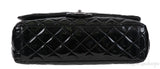 Chanel Black Patent Maxi Double Flap Quilted Bag