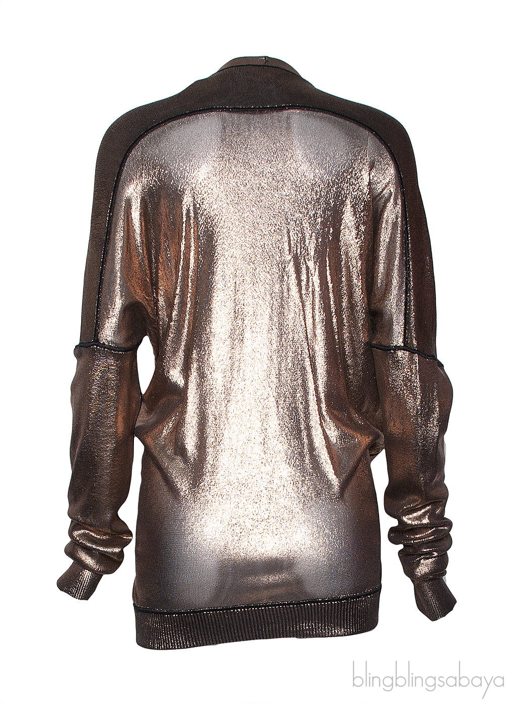 Metallic Copper Wrap Cardigan