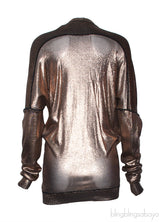 Metallic Copper Wrap Cardigan