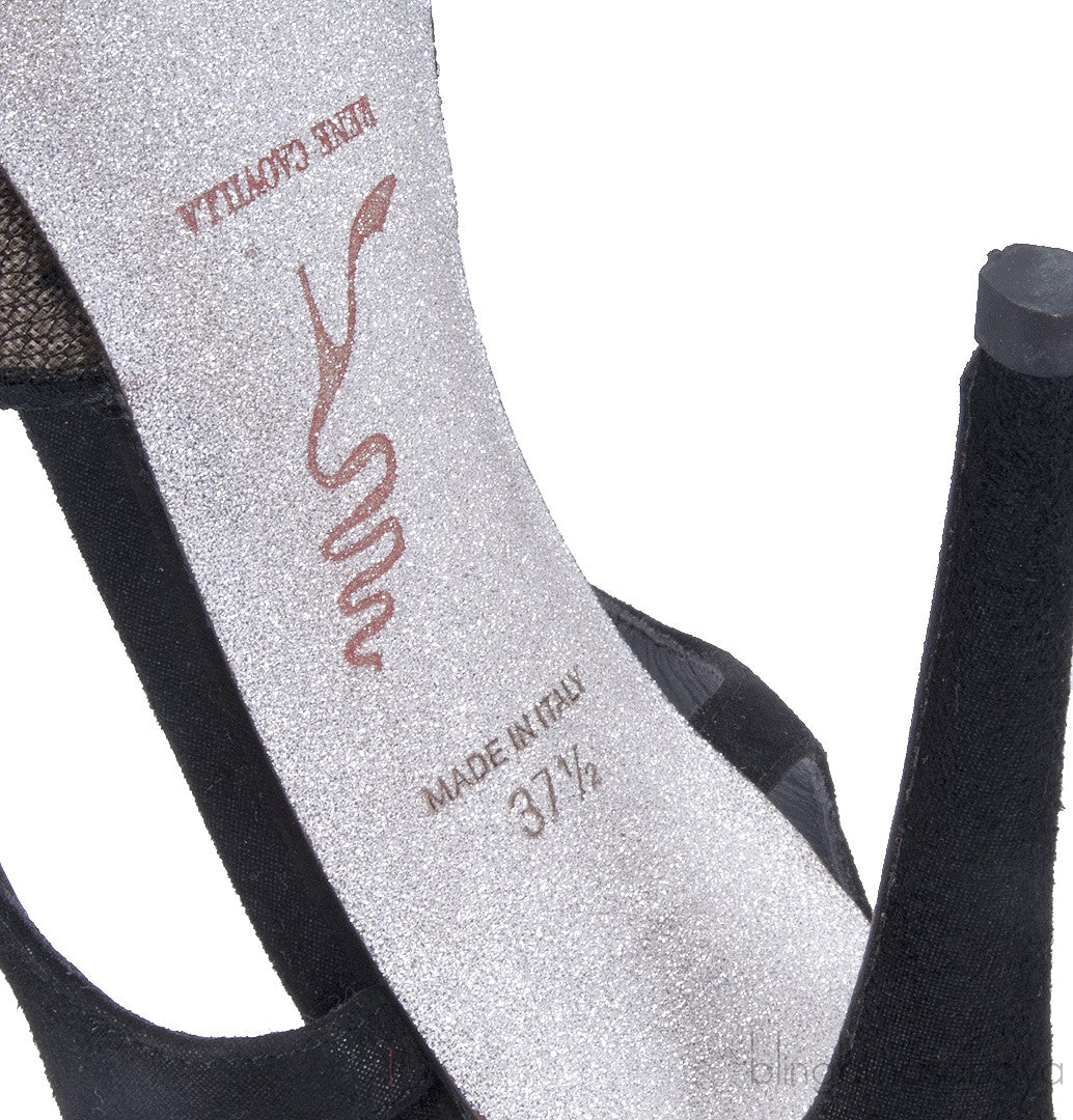 Mesh & Pearl Slingback Sandals*