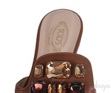 Tod\'s Flat Crystal Slip On Sandals