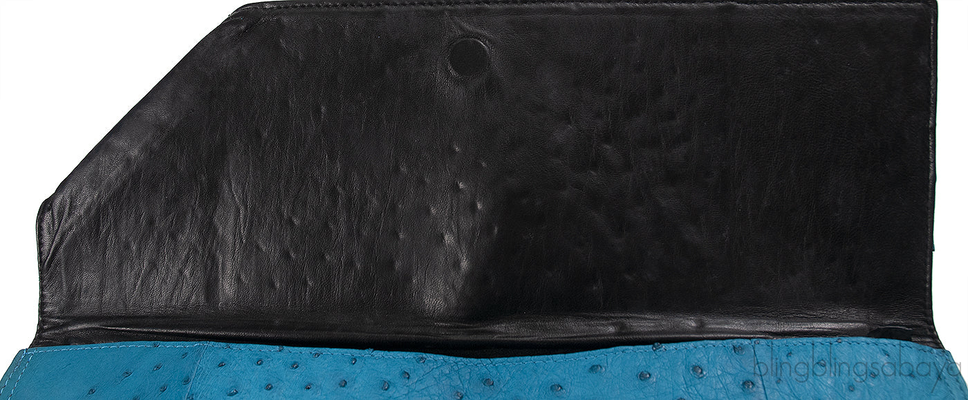 Maison Du Posh Ostrich Knuckle Ring Clutch