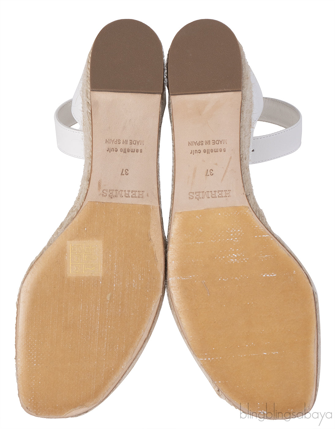 Hermes White Elda Espadrille in Calfskin