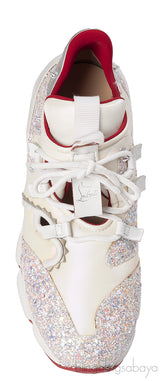 Christian Louboutin White Glitter Donna Sneakers