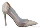 PVC Light Gold Crystal Heels