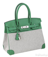 Birkin 30 Toile H Swift Vert Vertigo Ecru Noir PHW