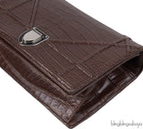 Christian Dior Diorama Brown Crocodile Flap Bag