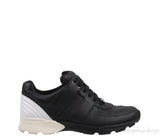 Bi-color White and Black Leather Men Sneakers