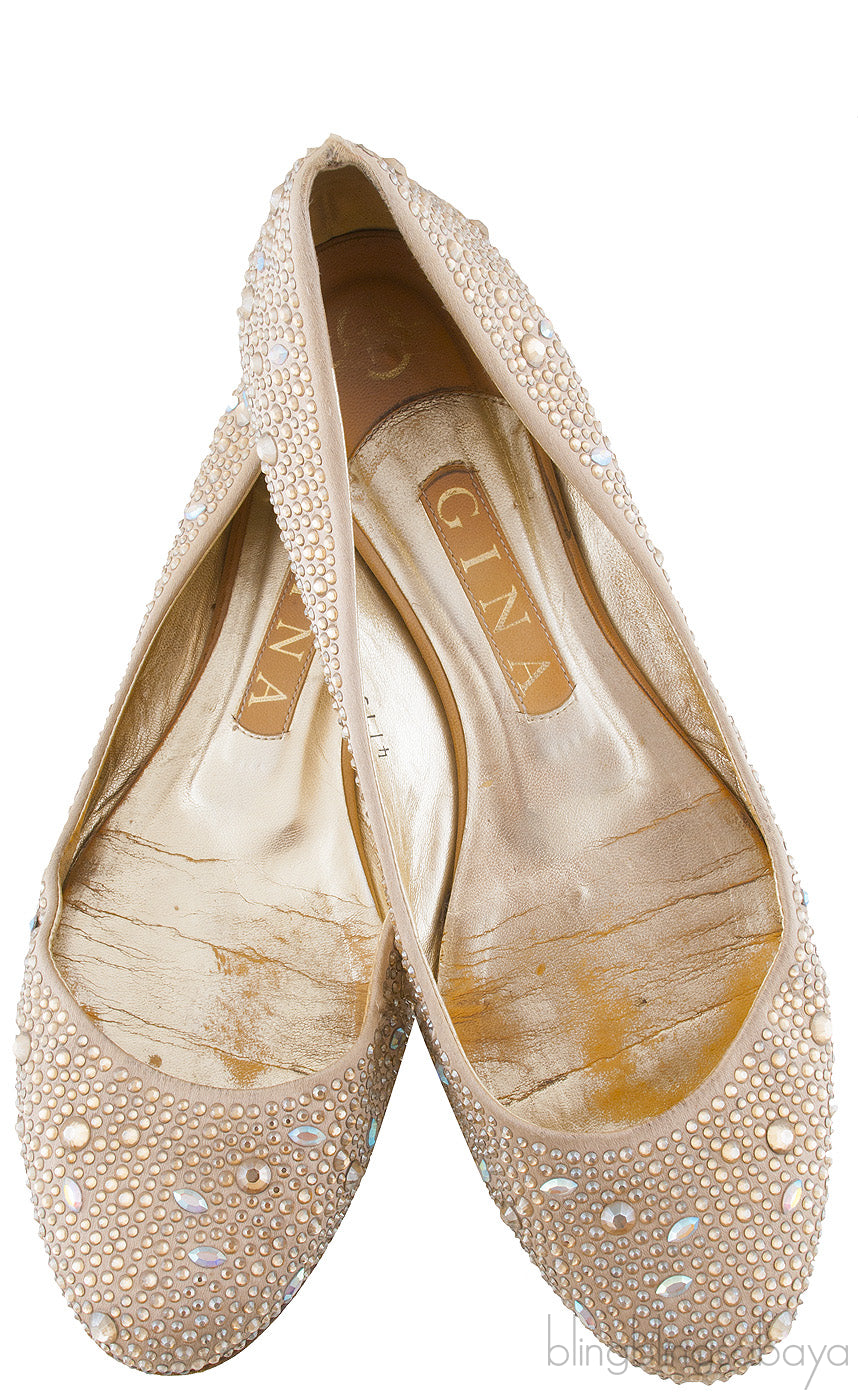 Gold Crystal Ballet Flat