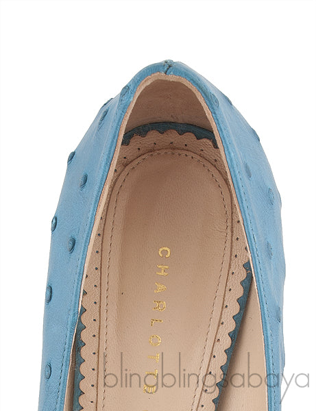 Greta Ostrich Platform Pump