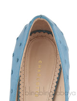 Greta Ostrich Platform Pump