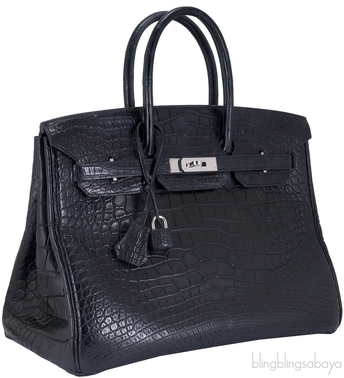 Birkin 35 Black Matte Crocodile PHW