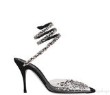 Pointed Toe PVC Swirl Sandals
