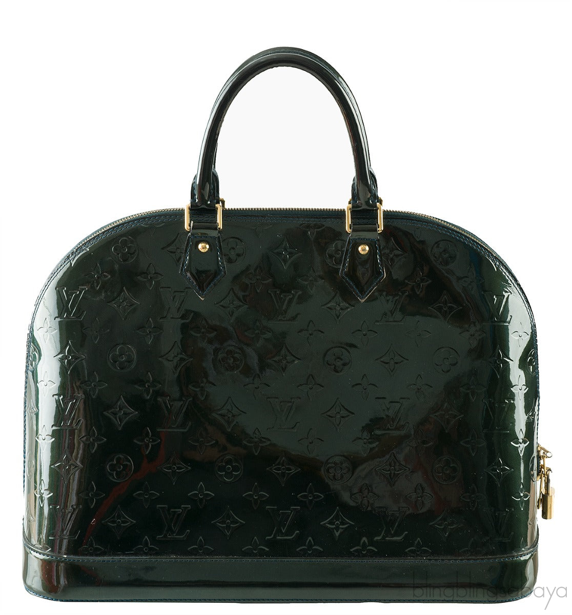 Louis Vuitton Alma Monogram Vernis Dark Green GM