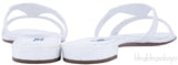 White Croco Print Flats