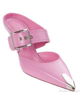 Alexander McQueen Pink Punk Buckle Mules