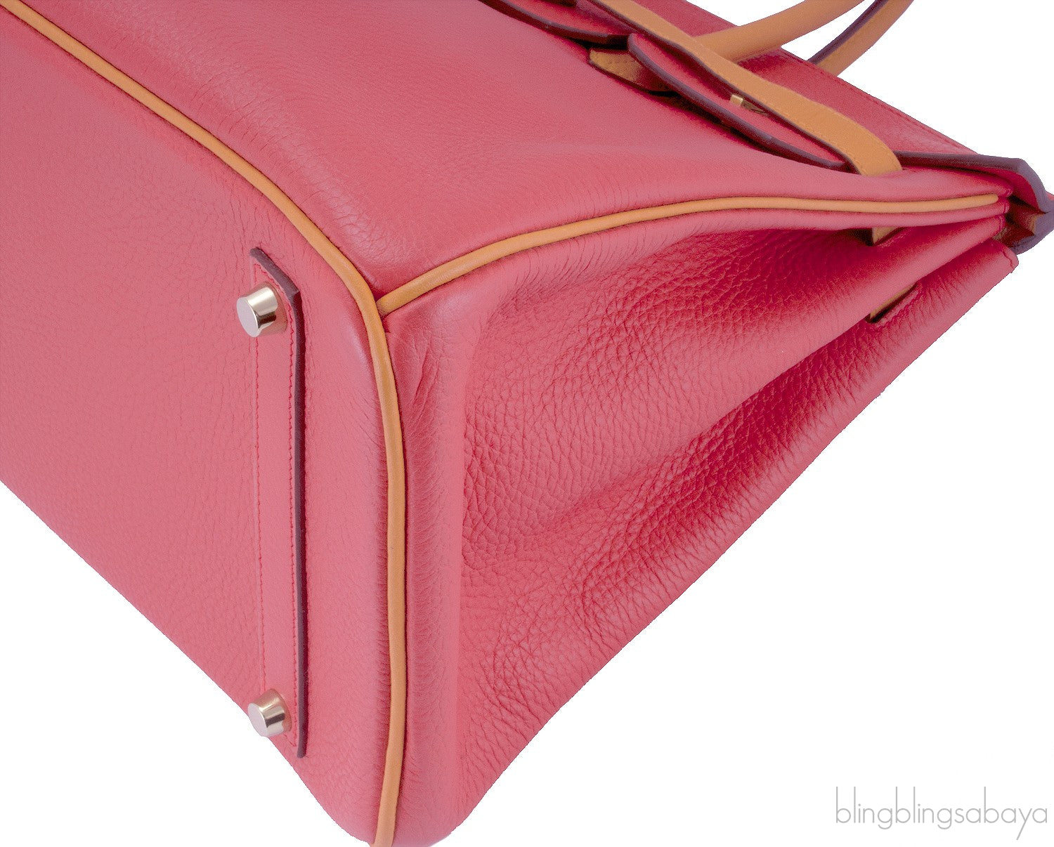 Birkin 35 Bicolor Rose Jaipur/Orange