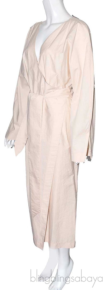 Beige Canyon Open Back Wrap Dress