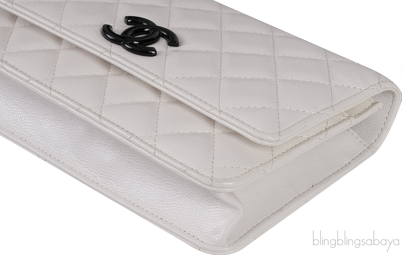 Chanel White Caviar Quilted My Everything WOC Bag