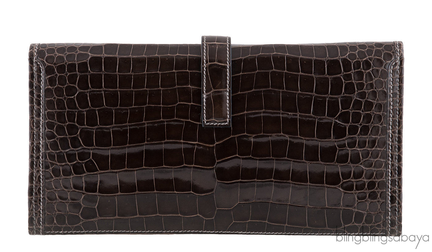 Jige Clutch Crocodile Graphite