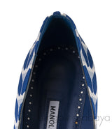 Blue Printed Satin Hangisi Pump