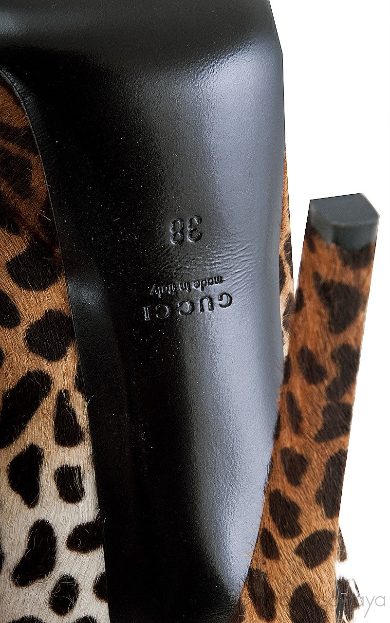 Animal Print Pony Hair Platform Pumps