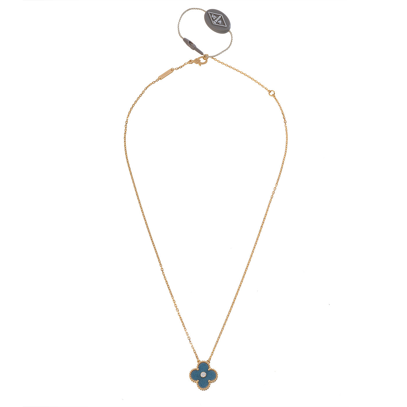 Van Cleef & Arpels Vintage Alhambra Blue Grey Sevres Porcelain Holiday Pendant 2026