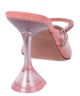 Amina Muaddi Gilda PVC Baby Pink Glass Mules