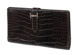 Hermes Bearn Wallet Havane Shiny Crocodile PHW