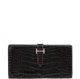 Hermes Bearn Wallet Havane Shiny Crocodile PHW