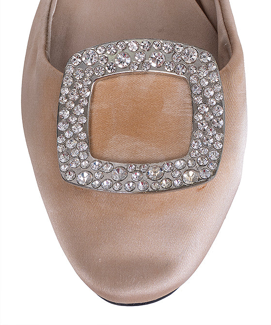 Roger Vivier Nude D'Orsay Satin Flat 39