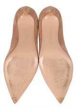 Gianvito Rossi Nude Suede 70 Pointed Toe Heels