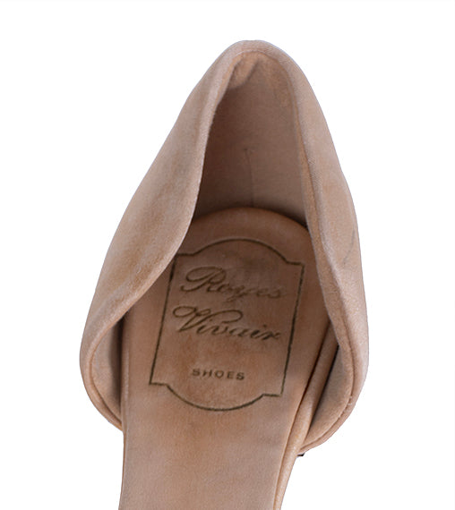 Roger Vivier Nude D'Orsay Satin Flat 39