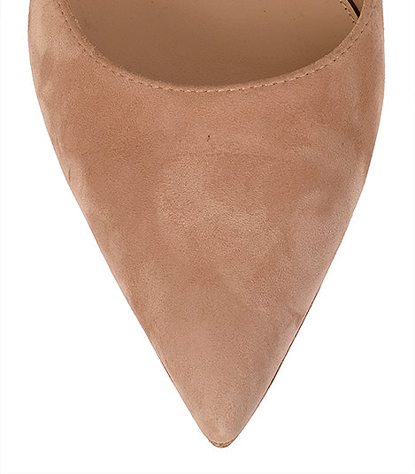 Gianvito Rossi Nude Suede 70 Pointed Toe Heels