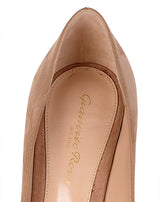Gianvito Rossi Nude Suede 70 Pointed Toe Heels