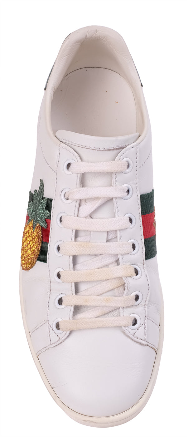 Gucci White Ace Pineapple & Ladybug Sneakers