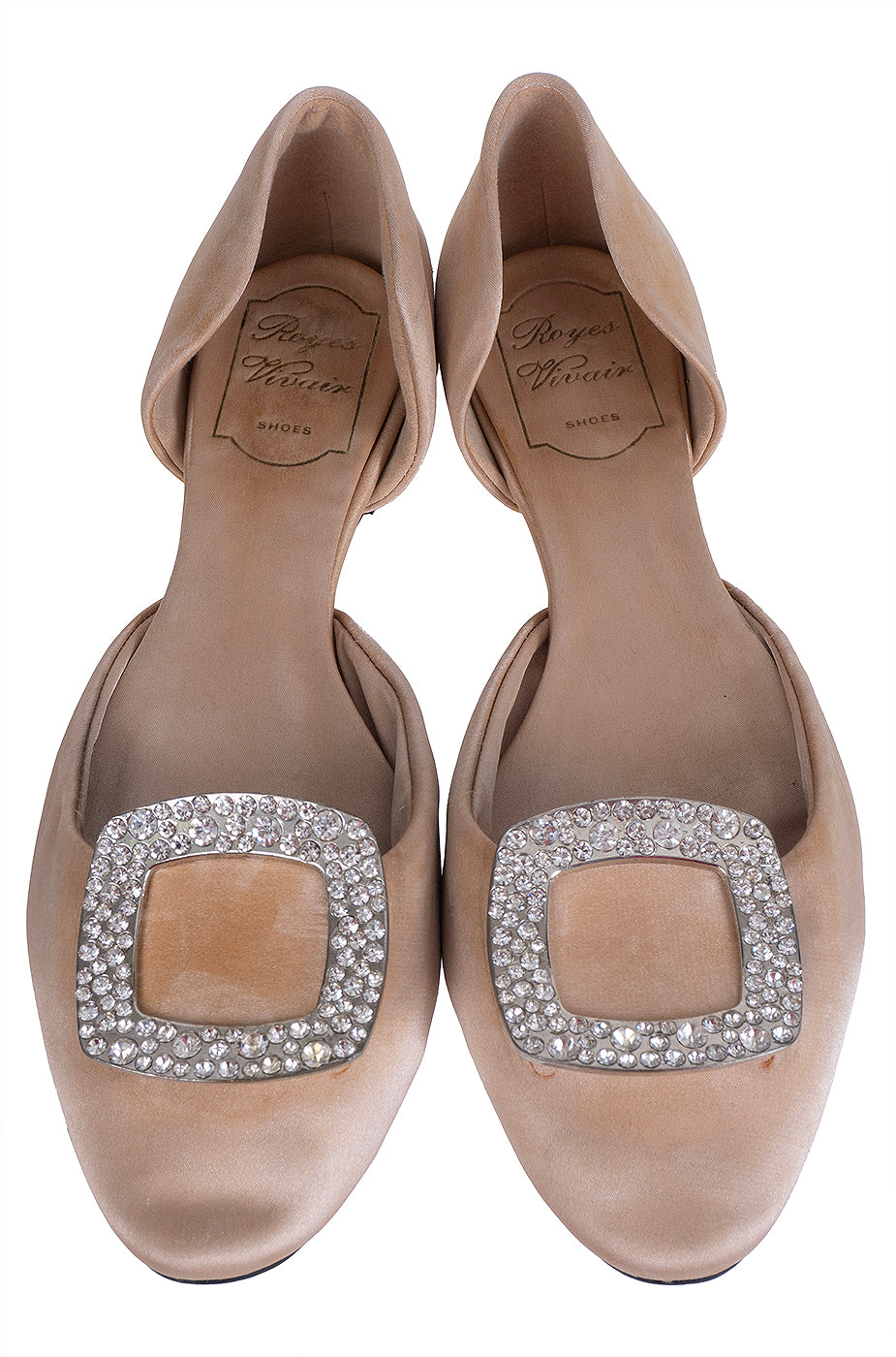 Roger Vivier Nude D'Orsay Satin Flat 39