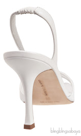 White Callasli 90 Leather Slingback Sandals