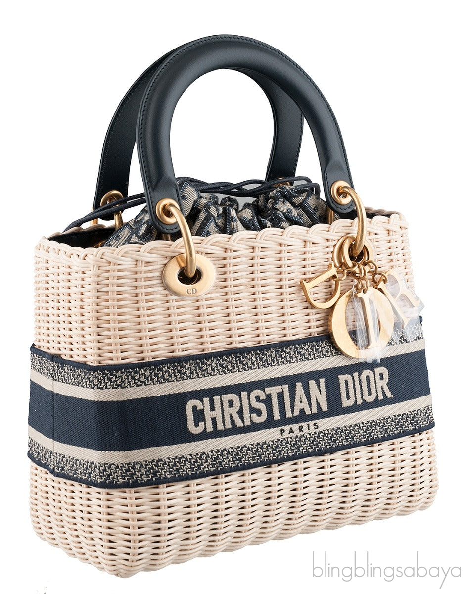 Lady Dior Natural Wicker & Dior Oblique Medium
